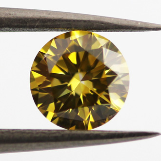 Fancy Deep Brownish Yellow Diamond, Round, 0.63 carat, VS1