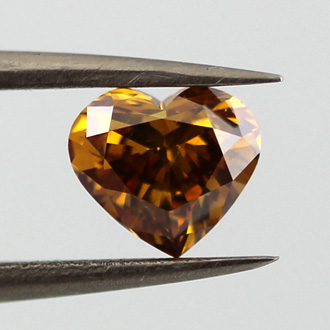 Fancy Deep Brownish Yellowish Orange Diamond, Heart, 0.75 carat - B