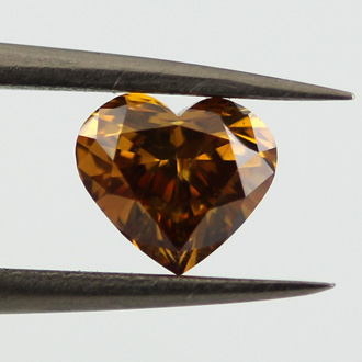 Fancy Deep Brownish Yellowish Orange Diamond, Heart, 0.75 carat- C