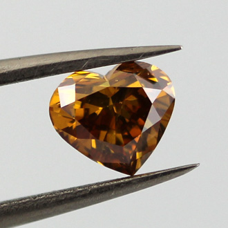 Fancy Deep Brownish Yellowish Orange Diamond, Heart, 0.75 carat