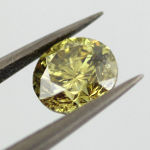 Fancy Deep Greenish Yellow Diamond, Round, 1.01 carat - Thumbnail