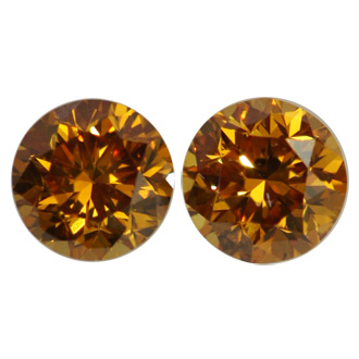 Deep Orange Yellow - PAIR, 0.72ct, SI2