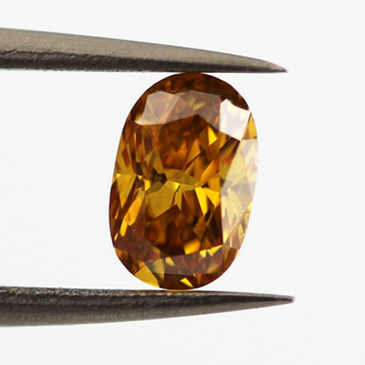 Fancy Deep Orange Yellow Diamond, Oval, 0.71 carat