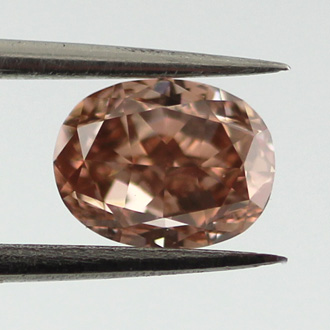 Fancy Deep Orangy Pink Diamond, Oval, 0.75 carat, VS1 - B