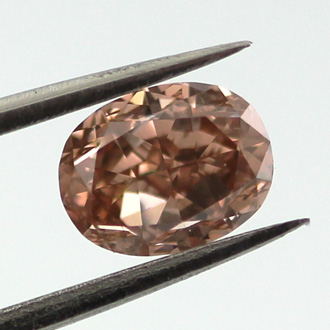 Fancy Deep Orangy Pink Diamond, Oval, 0.75 carat, VS1- C