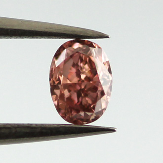 Fancy Deep Orangy Pink Diamond, Oval, 0.22 carat, SI1