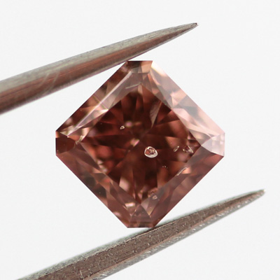 Fancy Deep Orangy Pink Diamond, Radiant, 0.48 carat