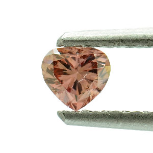 GIA Heart Fancy Deep Orangy Pink Diamond, 0.19 carat