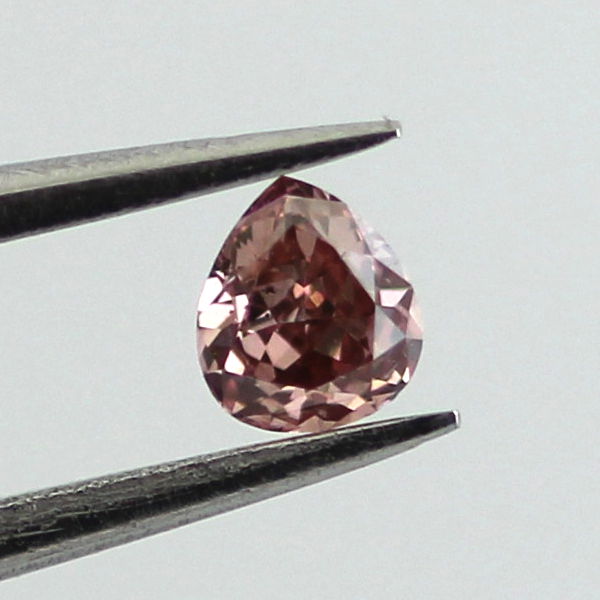 Fancy Deep Orangy Pink Diamond, Pear, 0.07 carat - B