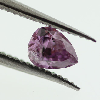 Fancy Deep Pink Purple Diamond, Pear, 0.15 carat - B