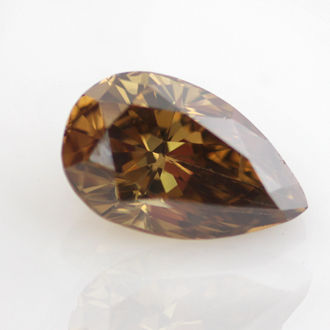 Fancy Deep Yellow Brown Diamond, Pear, 2.01 carat - B