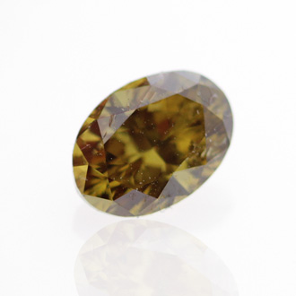 Fancy Deep Yellow Brown Diamond, Oval, 0.57 carat - B