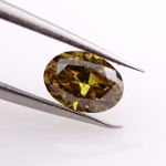 Fancy Deep Yellow Brown Diamond, Oval, 0.57 carat - Thumbnail