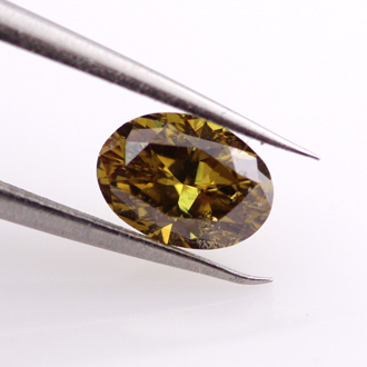 Fancy Deep Yellow Brown Diamond, Oval, 0.57 carat