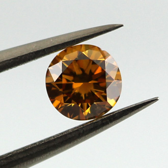 Fancy Deep Yellow Orange Diamond, Round, 0.33 carat, SI2