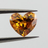 GIA Heart Fancy Deep Yellow Orange Diamond, 0.22 carat