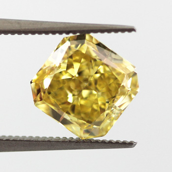 Fancy Deep Yellow Diamond, Radiant, 3.19 carat