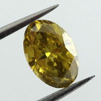 Fancy Deep Yellow Diamond, Oval, 0.62 carat - Thumbnail