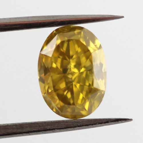 Fancy Deep Yellow Diamond, Oval, 1.08 carat