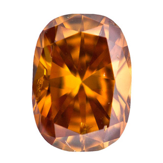 Fancy Deep Yellowish Orange Diamond, Cushion, 0.33 carat