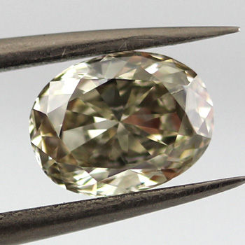 Fancy Gray Greenish Yellow Diamond, Oval, 1.31 carat, SI1 - B