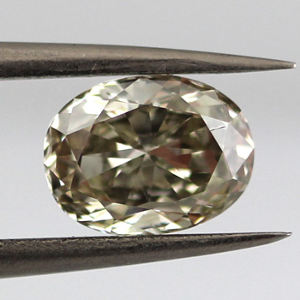 Fancy Gray Greenish Yellow Diamond, Oval, 1.31 carat, SI1 - Thumbnail