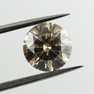 Fancy Gray Greenish Yellow Diamond, Round, 1.13 carat, SI1