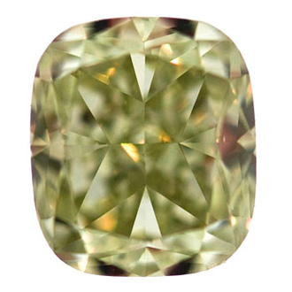Fancy Gray Yellowish Green Diamond, Cushion, 2.03 carat, VS2 - B