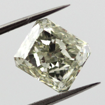 Fancy Grayish Yellowish Green Chameleon Diamond, Radiant, 1.69 carat, VS2