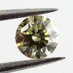 Fancy Grayish Yellowish Green Chameleon Diamond, Round, 0.19 carat, I1 - Thumbnail