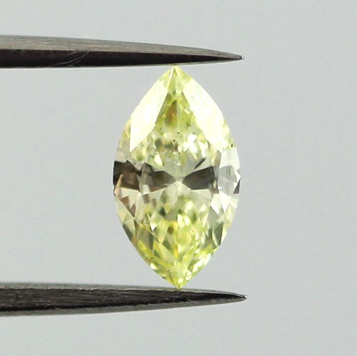 Fancy Green Yellow Diamond, Marquise, 0.38 carat, SI2