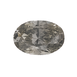 Fancy Greenish Yellow-Gray Diamond, Oval, 0.64 carat, SI1