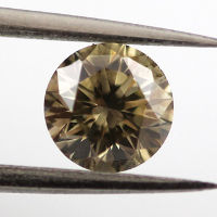 Fancy Greenish Yellow-Gray Diamond, Round, 0.55 carat, SI2 - Thumbnail