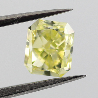 Fancy Greenish Yellow Diamond, Radiant, 0.81 carat, SI1