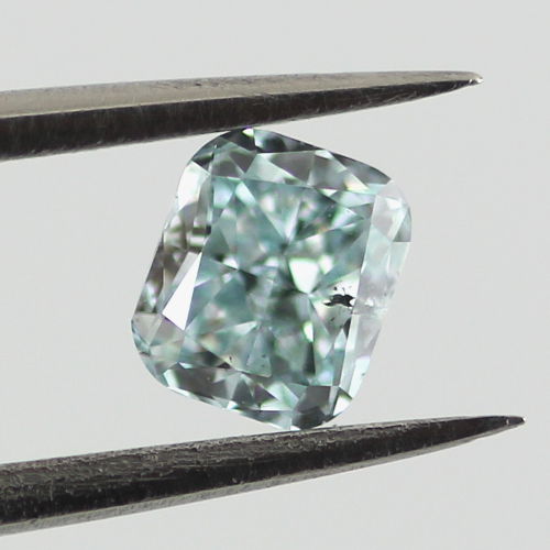 Fancy Intense Blue Green Diamond, Radiant, 0.30 carat, SI2 - B
