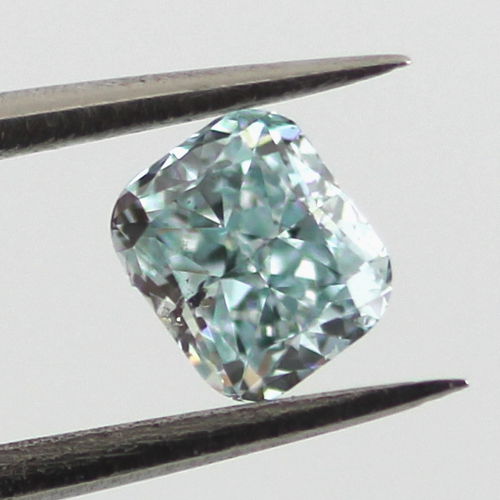 Fancy Intense Blue Green Diamond, Radiant, 0.30 carat, SI2- C