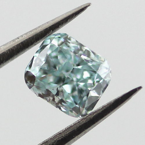 Fancy Intense Blue Green Diamond, Radiant, 0.30 carat, SI2