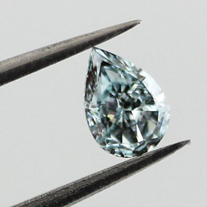 Fancy Intense Green Blue Diamond, Pear, 0.22 carat, SI2 - Thumbnail
