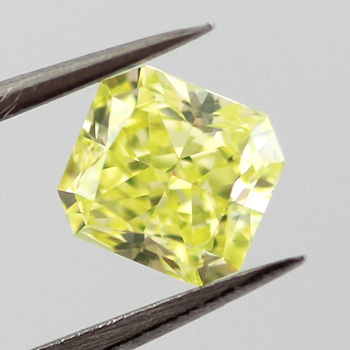 Fancy Intense Green Yellow Diamond, Radiant, 0.65 carat, VS1