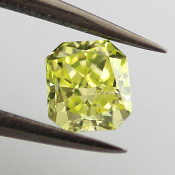 Fancy Intense Green Yellow Diamond, Radiant, 0.34 carat - B