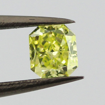 Fancy Intense Green Yellow Diamond, Radiant, 0.34 carat- C