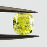 Fancy Intense Green Yellow Diamond, Cushion, 0.55 carat - Thumbnail