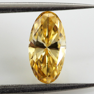 Fancy Intense Orange Yellow Diamond, Oval, 0.44 carat, SI2 - B