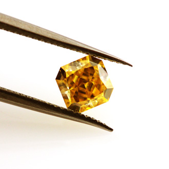 Fancy Intense Orange Yellow Diamond, Radiant, 0.42 carat, SI1