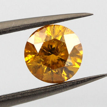 Fancy Intense Orange Yellow Diamond, Round, 1.00 carat