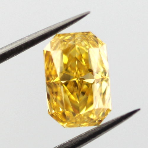 Fancy Intense Orange Yellow Diamond, Radiant, 0.95 carat, SI1