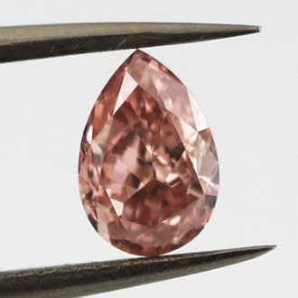 Fancy Intense Orangy Pink Diamond, Pear, 0.89 carat, SI2 - B