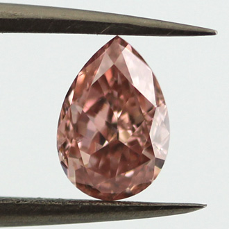 Fancy Intense Orangy Pink Diamond, Pear, 0.89 carat, SI2- C