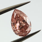 Fancy Intense Orangy Pink Diamond, Pear, 0.89 carat, SI2 - Thumbnail