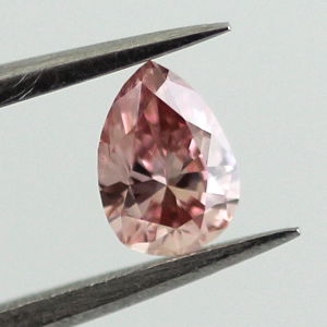 GIA Pear Fancy Intense Orangy Pink Diamond, 0.21 carat